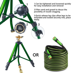 Wexo Palindrog Tripod Sprinkler set up in a garden