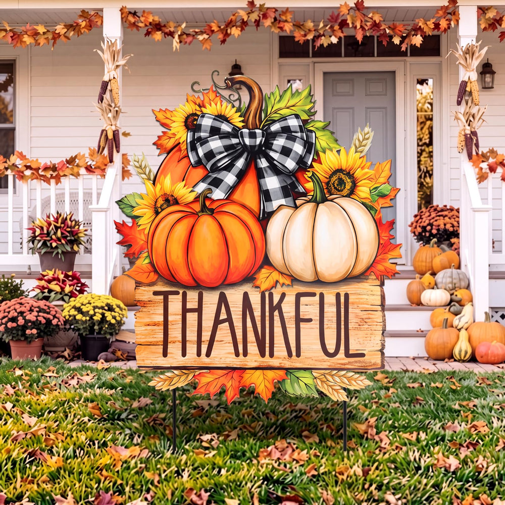Weysat Pumpkin Yard Sign front view with colorful design
