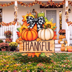 Weysat Pumpkin Yard Sign front view with colorful design