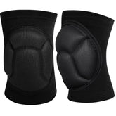 Wghtri knee pads black model front view with adjustable straps