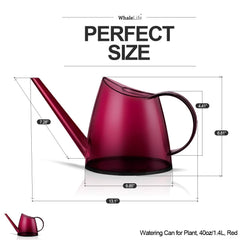 WhaleLife 1.4L Indoor Watering Can with ergonomic handle