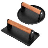 Whaleme 7-inch round smash burger press with wooden handle