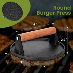 Whaleme Burger Press grooved bottom for even cooking