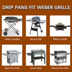 Whaleme drip pan in use on a Weber grill