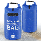 whumsdog pool ladder weights blue bags front view