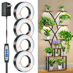 Wiaxulay Grow Lights for Indoor Plants, full spectrum with 4 heads