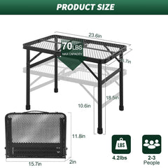 WildFinder Folding Camping Grill Table adjustable height feature