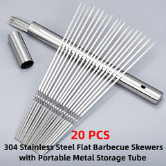 WILLBBQ 13.2 inch stainless steel skewer with grilled vegetables