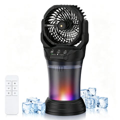 Wilody Misting Fan portable camping fan front view with 2L water tank