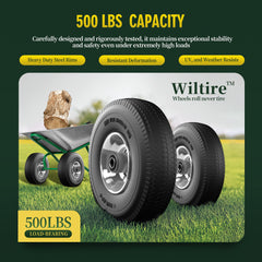 Wiltire 10-inch tire side view highlighting solid construction