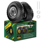 Wiltire 4.10/3.50-4 flat free tire and wheel front view