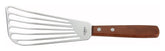 Winco Fish Spatula front view with wooden handle