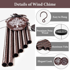 Wind chimes displayed in a garden setting