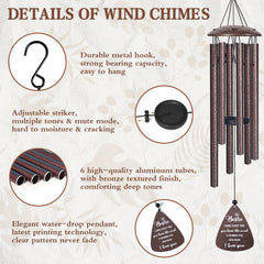 Wind chimes hanging outdoors in a garden
