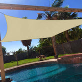 Windscreen4less 16' x 20' Sun Shade Sail beige front view