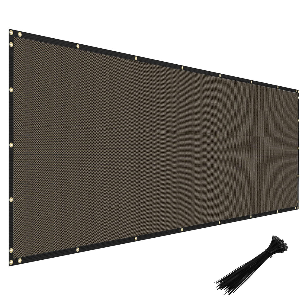 Windscreen4less 6'x40' brown privacy fence screen front view