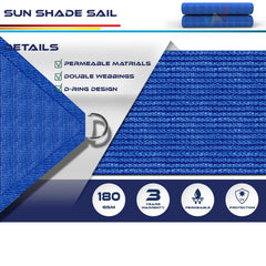 Windscreen4less shade sail blue installation example on patio