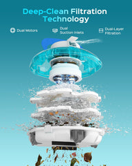 WINNY POOL CLEANER Cordless Pool Vacuum Robot with scrubbing brushes