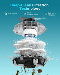 WINNY POOL CLEANER Cordless Pool Vacuum Robot with scrubbing brushes
