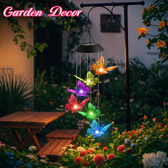 Winzwon Solar Wind Chimes hanging in a garden