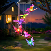 Winzwon Solar Wind Chimes multicolor butterfly outdoor view