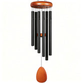Winzwon Wind Chimes black model view with six aluminum tubes