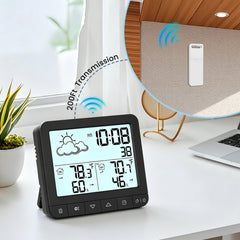Wireless Indoor Outdoor Thermometer showing temperature and humidity