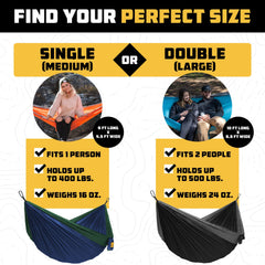 Wise Owl Outfitters double hammock with tree straps attached