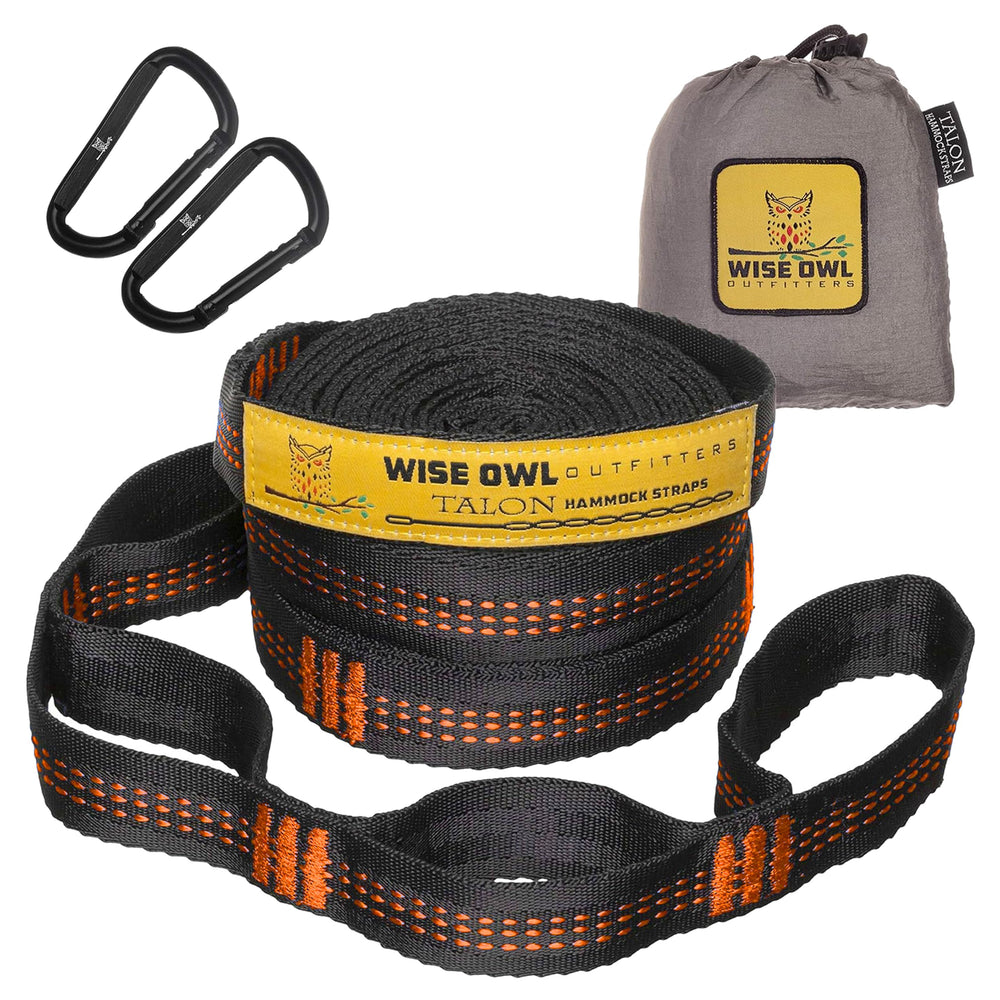 Wise Owl Outfitters Hammock Straps 10 feet length with carabiners
