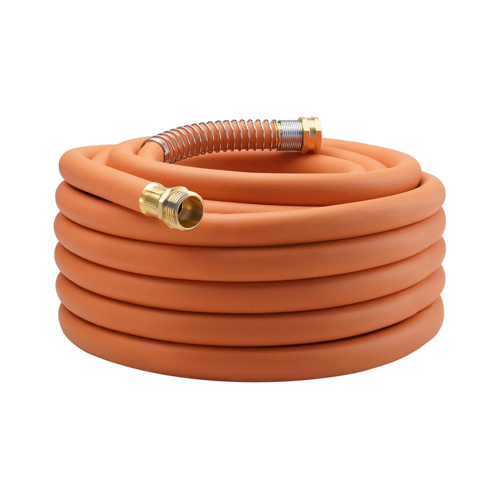 Wiseflow 50FT garden hose with brass fittings, orange color