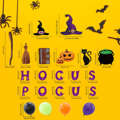Witch cardboard decorations included in the Halloween kit