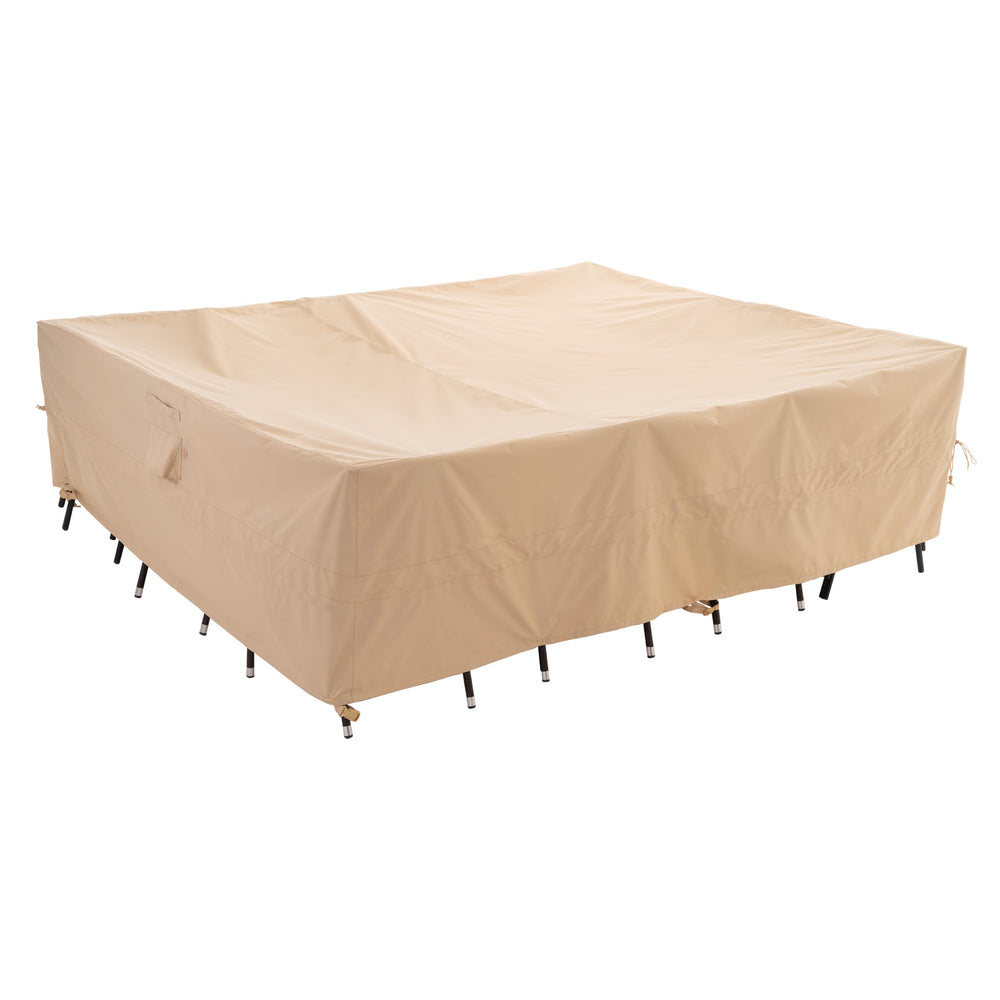 WJ-X3 Large Rectangular Outdoor Table Cover beige front view