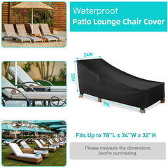 WLEAFJ Chaise Lounge Cover showing padded handles