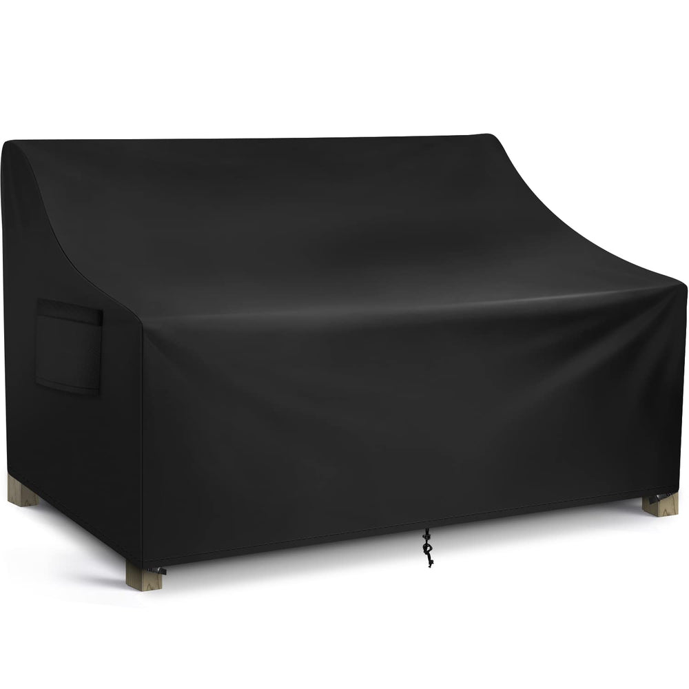 WLEAFJ Patio Sofa Cover waterproof black fabric front view