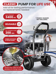 WOJET pressure washer pump front view with shaft