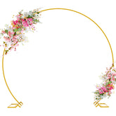 Wokceer 8FT gold wedding arch backdrop stand front view