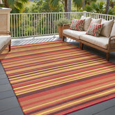 WondRg Outdoor Plastic Straw Rug 6x9 Red/Orange front view