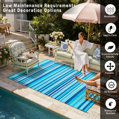WondRg Outdoor Rug in a backyard setting