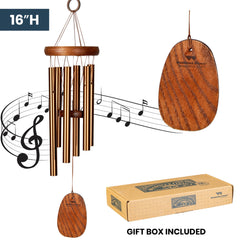 Woodstock Amazing Grace Wind Chime displayed on a patio