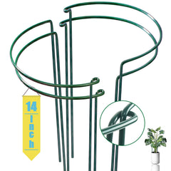 WooWellGoGoGo Snake Plant Support Stake front view, dark green