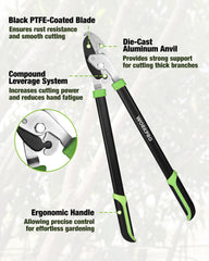 WORKPRO 3-Piece Garden Shears Set with black coated blades