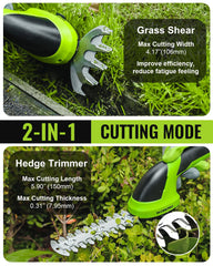 WORKPRO cordless grass shear showing sharp blades
