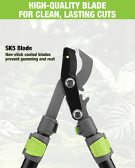 WORKPRO Extendable Bypass Lopper cutting through a branch