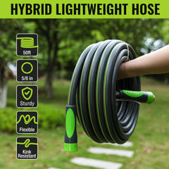 WORKPRO Garden Hose 5/8 inch x 50FT connection fittings close-up