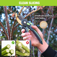 WORKPRO pruning shears in packaging showing features and specifications