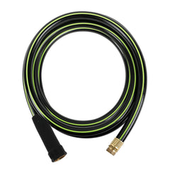 Worth 3/4 in. x 10 ft garden hose, black and green, front view