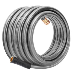Worth 3/4-inch x 50 ft heavy-duty gray garden hose front view