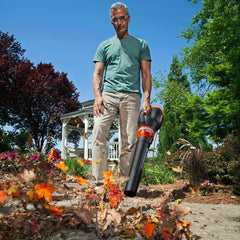 WORX 12 Amp leaf blower in use on a lawn