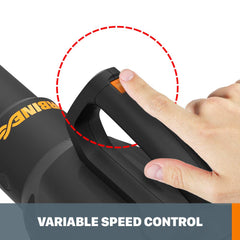 WORX 20V Cordless Leaf Blower in use on driveway