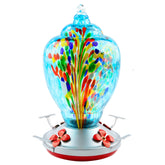 WOSIBO Hummingbird Feeder 32 oz Blue-Firework front view